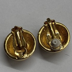 Joan Rivers Enamel Ball Stud Earrings Nude Tan Pave Crystal VTG Flat Back