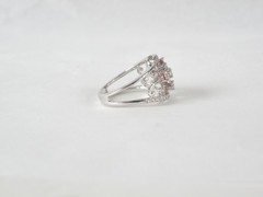Vintage Sterling Silver 925 Peach Irradiated Morganite Statement Ring Size 6