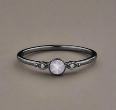 Natural Star Sapphire Ring 925 Sterling Silver Minimalist Dainty Ring