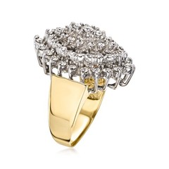 Vintage 1.25 ct. t.w. Diamond Navette Ring in 14kt Yellow Gold. Size 6.25