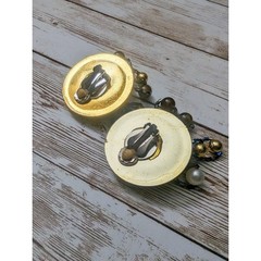 Vintage Clip On Earrings Extra Large Statement Earrings Beaded Dangle