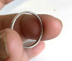 S195 Vintage wedding ring, 925 sterling silver, size 6