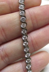 Ross Simons Sterling Silver Clear Stones Tennis Bracelet ~ 7″ ~ 11grams ~ 1-E151