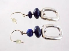 Sterling Silver Lapis Lazuli Beaded Dangling Hook Earrings 925 THAILAND 2.25 In