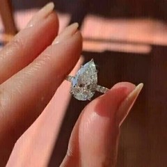 3.50Ct Pear Cut Lab-Created Diamond Anniversary Wedding 14K White Gold FN Ring
