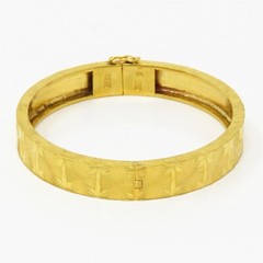 NYJEWEL Chow Sang Sang 周生生 22k Yellow Gold Investment Bangle Bracelet 5.75″