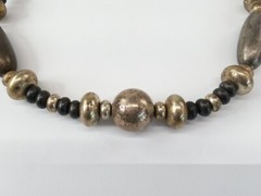 Vintage Beaded Metal Necklace14.5″ / 29″ total length