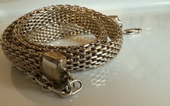 GC 925 Sterling Silver Woven Chain Necklace • 18” 41.4g Gold Tone Patina finish