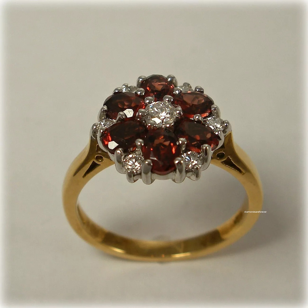 0.80 Ct Round Cut Ruby & Moissanite Engagement Ring 14K Solid Yellow Gold Finish