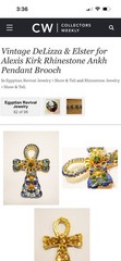 Alexis Kirk Ankh Cross Necklace/Brooch possibly made by Juliana d&e