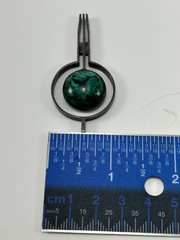 Vintage Israel Modernist Sterling Silver Eilat Stone Pendant 930 signed azurit