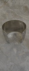 Silver Tone Rhinestone Wide Open Slide Cuff Bracelet Maximalist Modern Vintage