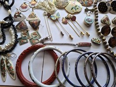 Vintage Cloisonne Jewelry 44 Mixed Jewelry Earrings Necklaces Braclets & More