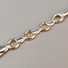 Vintage Chain Bracelet Multi Tone 8mm Glossy 7″
