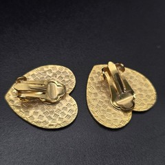 Cloisonne Butterfly Heart Earrings Enamel Black Purple Vintage Jewelry