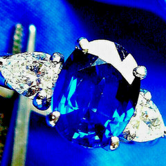 Original EARTH MINED SAPPHIRE DIAMOND Deco Engagement Ring PLATINUM Solitaire 5