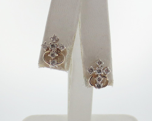 Genuine 0.60ct Diamonds Solid 14k Yellow Gold 1/2″x3/8″ Cross Earrings