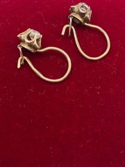 Vintage Rhombus Sterling Silver 925 Earring Gilt