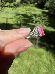 Solid Sterling Ruby Ring Sz 6.5