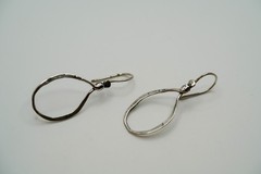 Vintage Sterling Silver Silpada Hammered Hoop Dangle Earrings 4.5cm EB2