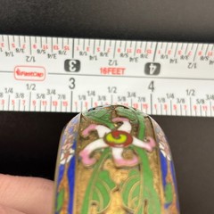 Vintage Womens Bangle Bracelet 2.5in Multicolor Cloisonne Enamel Floral Jewelry