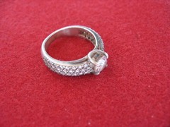 Sterling Silver 925 CZ Engagement Ring Size 6.5 (17mm) Clear Round ,Ukraine