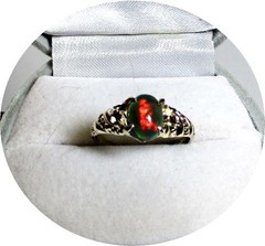 Cute – BLACK OPAL – Natural gem – Multi Colors – 14k Vintage Yellow Gold Mt