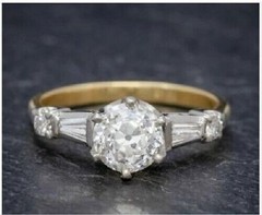 Art Deco 2.30 Ct White Diamond Antique Vintage Wedding Ring 14K Yellow Gold FN