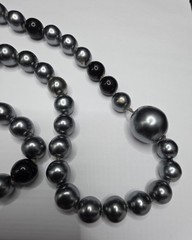 VTG CHANEL Grey Gripoix Pearl Sautoir Necklace Early 90s READ DESCRIPTION AS-IS