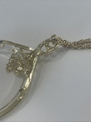 Vintage Magnifier Pendant Necklace. Gold tone. Made in USA in 1960’s. Hangs 15”
