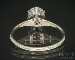 Antique 14k Yellow Gold European Natural 1.00ct Diamond Solitaire Ring p15389