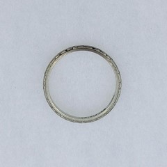 Belais Vintage Wedding Band 18K White Gold Engraved Detailing Size 6