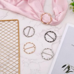 5pcs Scarf Ring Clips, Alloy Metal in 5 Colors Medium, Colorful