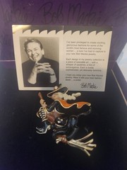VTG NOS Bob Mackie Halloween Witch Flying Broomstick Black Cat Enameled Brooch