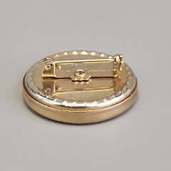 Vintage Monogram Brooch Decorative Scrollwork Round General Manufacturing USA
