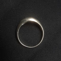 925 Sterling Silver Modernist Ribbed Dome Ring Signed NF Nickel Free Size 6.75