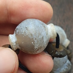 Antique Style Unique carved Gray agate melon shape beads Patina Beads Lot