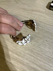 Delizza and Elster (aka: Juliana) White Milk Glass Clamper Bracelet