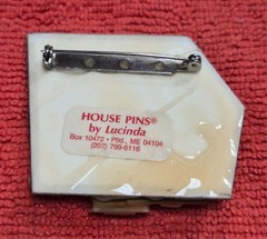 Vintage House Pins by Lucinda Night Time Home Crescent Moon in Sky Pin / Brooch