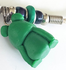 Vintage Polymer Fimo Clay Clay FROG Pendant Choker Necklace 17″ Rope Cord