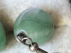 RARE Elegant Nephritis stone Vintage Jewelry Earrings