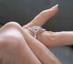 4.24Ct Art Deco Style Emerald Lab Created Diamond Wedding 14k White Gold FN Ring