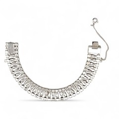 Vintage B David Rhinestone Bracelet Diamante Crystal Prong Set 7in