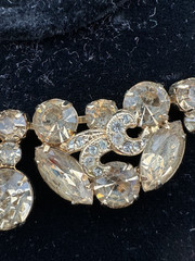 Vintage 1940s-1950s EISENBERG Gold-tone Choker Necklace 3 Piece Set Jewelry