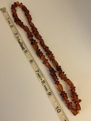 VTG Polished Baltic Amber Alternating Irregular Cognac Beads 22”Necklace 38g