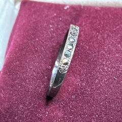Vintage Maracasite Sterling Silver Ring-Size 8/Band 2mm