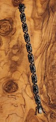 Vintage Art Deco-Sterling Silver Marcasite and Black Onyx 8″ Bracelet Rare.