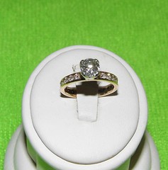 SALE 14k YG 2.27 tcw Diamond Solitaire Eternity Band Ring–sz 5¼ – SI2-I/J color