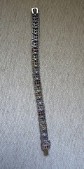 Vintage Sterling Silver Multi Gemstone Triple Row Tennis Bracelet 925 Thailand