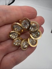 Judy Lee Brooch Celeste Rhinestone Circle Unsigned Vintage